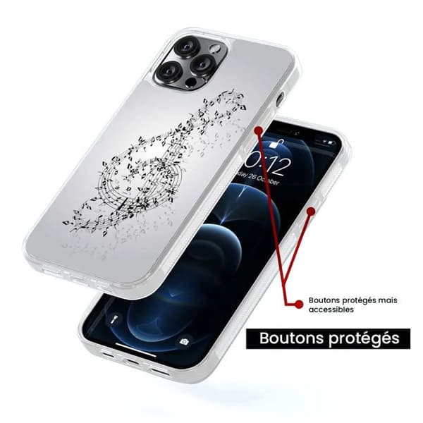 Tryckavlastande silikonfodral kompatibelt med Apple iPhone 13 Valse des notes