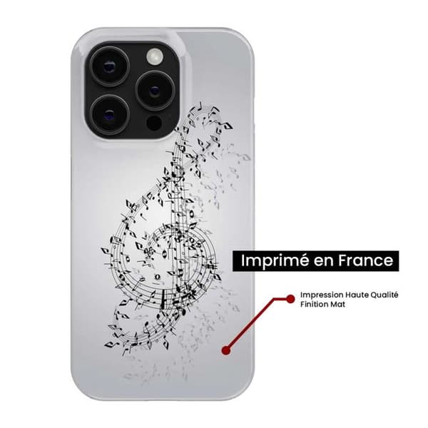 Tryckt silikonfodral som är kompatibelt med Apple iPhone 16 Pro Valse des notes