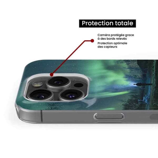 Tryckt silikonfodral som är kompatibelt med Apple iPhone 15 Plus Northern Lights