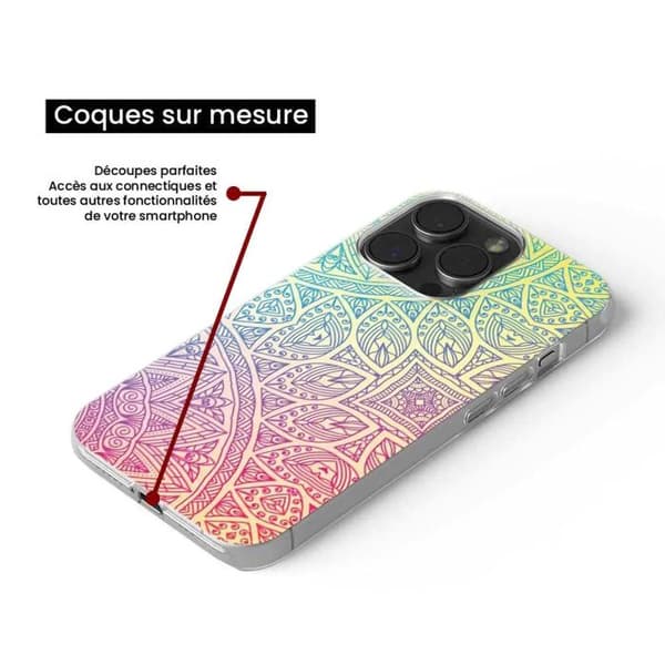 Silikonskal - Kompatibel med Apple iPhone 13 Pro - design mandala pastell