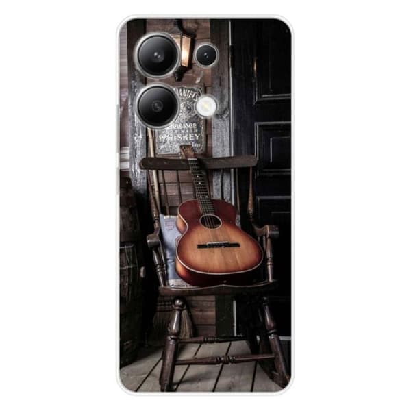 Tryckt silikonfodral som är kompatibelt med Xiaomi Redmi Note 13 4G gitarr