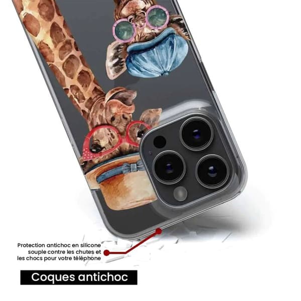 Tryckt silikonfodral kompatibelt Xiaomi Redmi Note 13 Pro Plus 5G Funny Giraffe