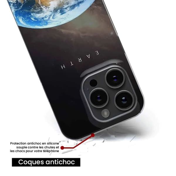 Tryckt silikonfodral som är kompatibelt med Apple iPhone 16 Earth