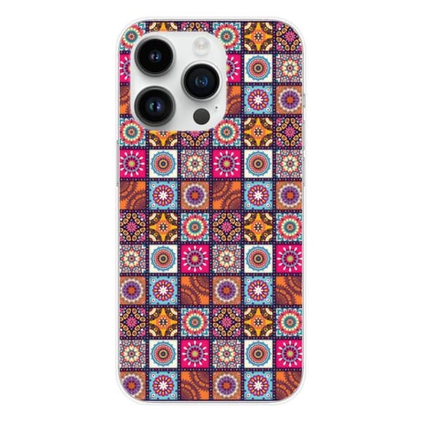 Silicone-fodral - Kompatibel med Apple iPhone 14 Pro - design patchwork mandala