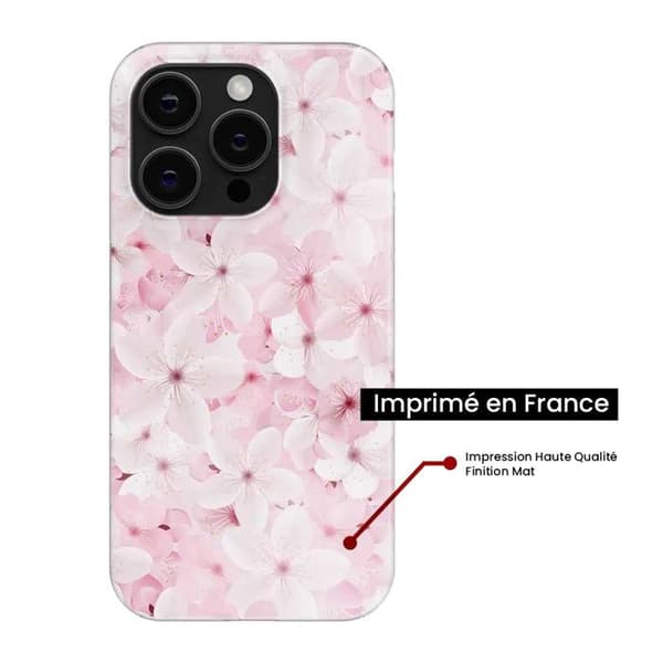 Tryckt silikonfodral som är kompatibelt med Apple iPhone 15 Plus Sakura