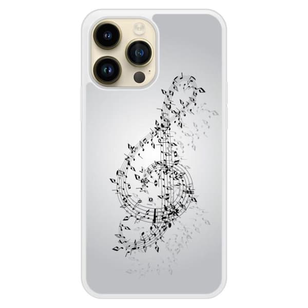 Förstärkt silikonfodral med tryck kompatibelt med Apple iPhone 14 Pro Max Noternas vals