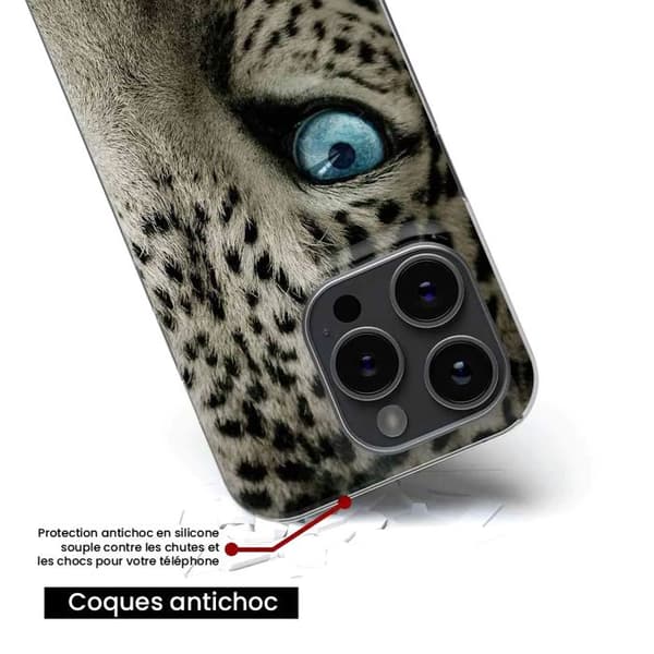 Tryckt silikonfodral som är kompatibelt med Apple iPhone 16 Leopard eye