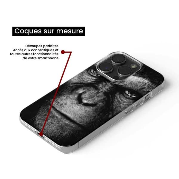 Tryckt silikonfodral som är kompatibelt med Apple iPhone 16 Monkey