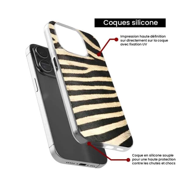 Tryckt silikonfodral som är kompatibelt med Apple iPhone 15 Zebra