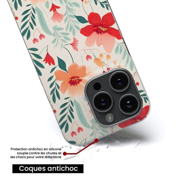 Silikonkaft med tryck kompatibel med Xiaomi Redmi Note 12 Pro Plus Blomvägg