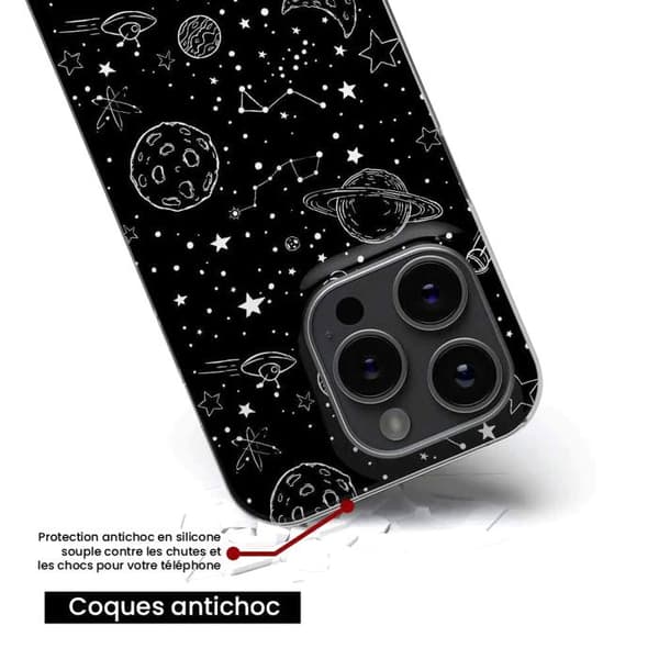 Tryckt silikonfodral som är kompatibelt med Apple iPhone 16 Plus Galaxy draw