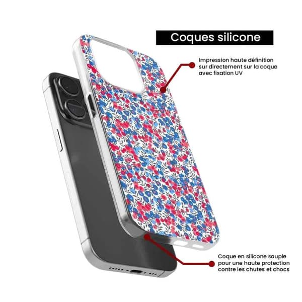 Tryckt silikonfodral kompatibelt Apple iPhone 16 Plus Liberty Wiltshire Blue