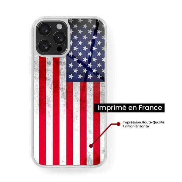 Förstärkt silikonfoder med tryck kompatibel med Samsung Galaxy S22 USA-flagga