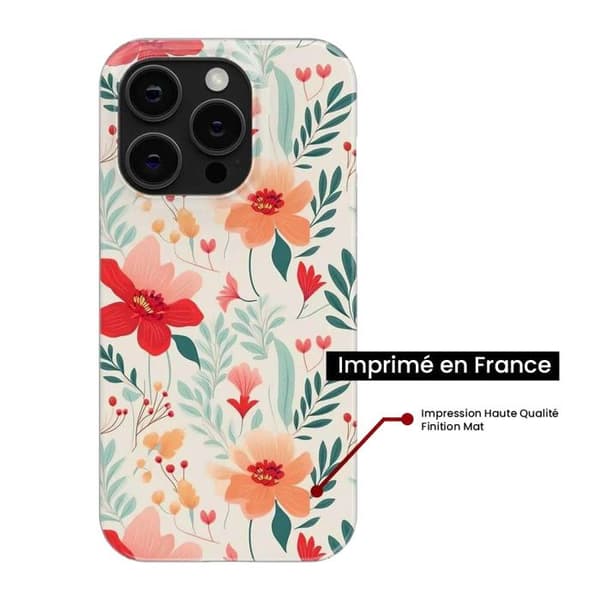 Siliconfodral med tryck kompatibel med Apple iPhone 15 Pro Blomvägg