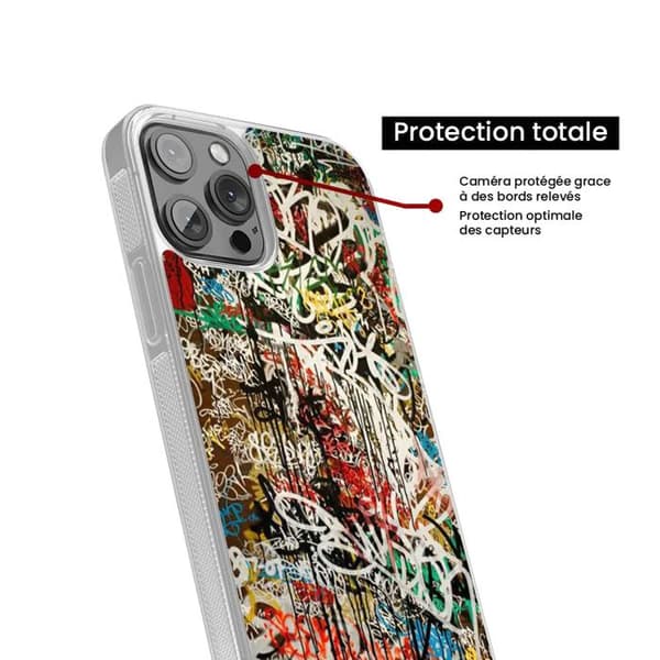 Coque i silikon förstärkt tryckt kompatibel med Apple iPhone 14 Pro Graffiti 1