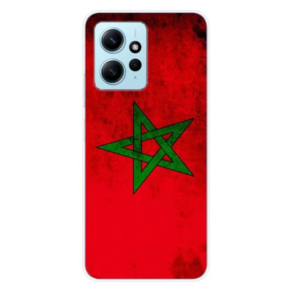 Tryckt silikonfodral som är kompatibelt med Xiaomi Redmi Note 12 4G Marockos flagga