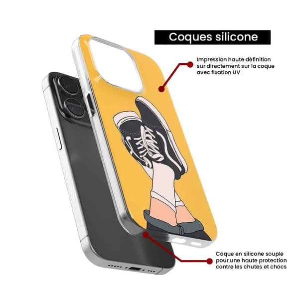 Tryckt silikonfodral som är kompatibelt med Apple iPhone 16 Plus sneakers