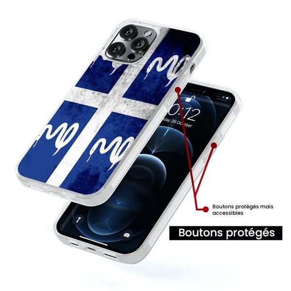 Förstärkt silikonfoder med tryck kompatibel med Apple iPhone 15 Plus Martinique flagga