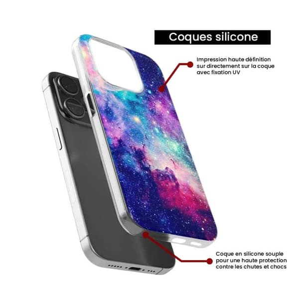 Siliconehölje - Kompatibel med Apple iPhone 14 Pro - design galax blå