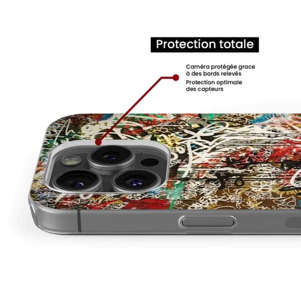 Tryckt silikonfodral som är kompatibelt med Apple iPhone 16 Pro Graffiti 1