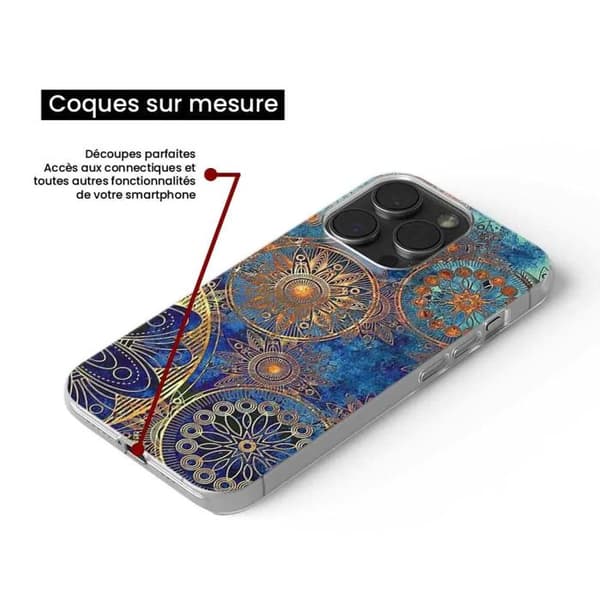 Silikonskal - Kompatibel med Apple iPhone 13 - design mandala blå