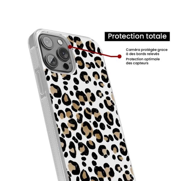 Hård silikonfodral med tryck, kompatibel med Apple iPhone 16 Plus, Leopard
