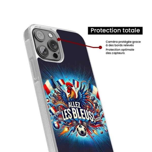Förstärkt silikonfodral med tryck kompatibelt med Apple iPhone 15 Heja blåa!