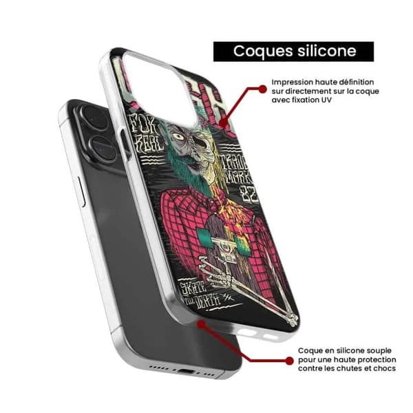 Tryckt silikonfodral kompatibelt Xiaomi Redmi Note 11 Pro Plus 5G Skull Urgh