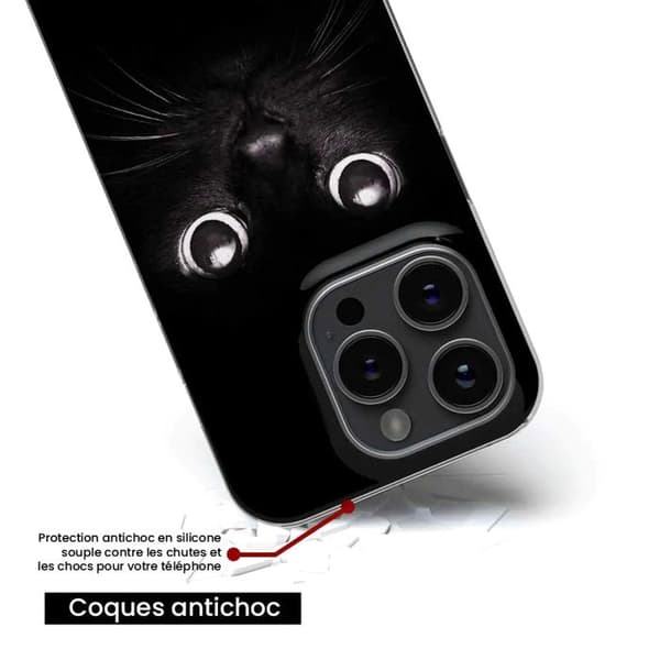 Tryckt silikonfodral som är kompatibelt med Apple iPhone 15 Plus Cat-ögon