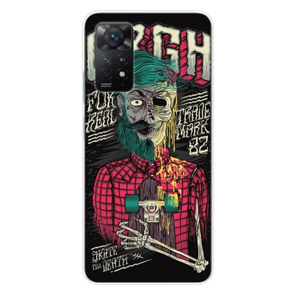 Tryckt silikonfodral kompatibelt Xiaomi Redmi Note 11 Pro Plus 5G Skull Urgh