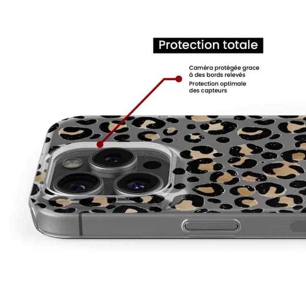 Tryckt silikonfodral som är kompatibelt med Apple iPhone 16 Plus Leopard