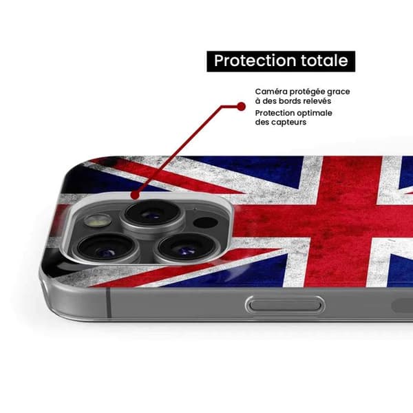 Tryckt silikonfodral som är kompatibelt med Apple iPhone 16 Pro Englands flagga