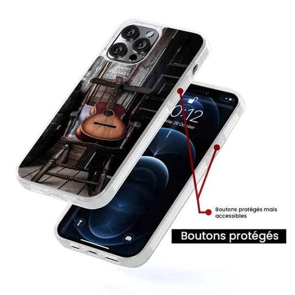 Siliconförstärkt tryckt skal kompatibel med Apple iPhone 16 Pro Max Gitarr