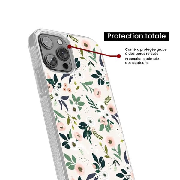 Siliconeförstärkt tryckt fodral kompatibelt med Apple iPhone 13 Pro Max Blommor