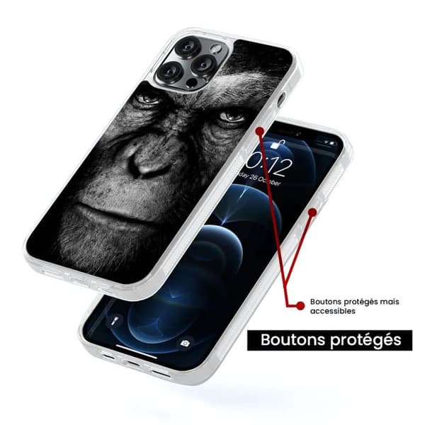 Förstärkt silikonfodral med tryck, kompatibelt med Apple iPhone 14 Plus, Apa