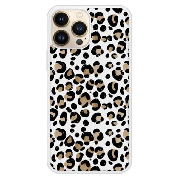 Tålig silikonfodral med tryck kompatibel med Apple iPhone 13 Pro Max Leopard
