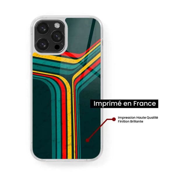 Förstärkt silikonfutter med tryck kompatibel med Apple iPhone 16 Retro linjer