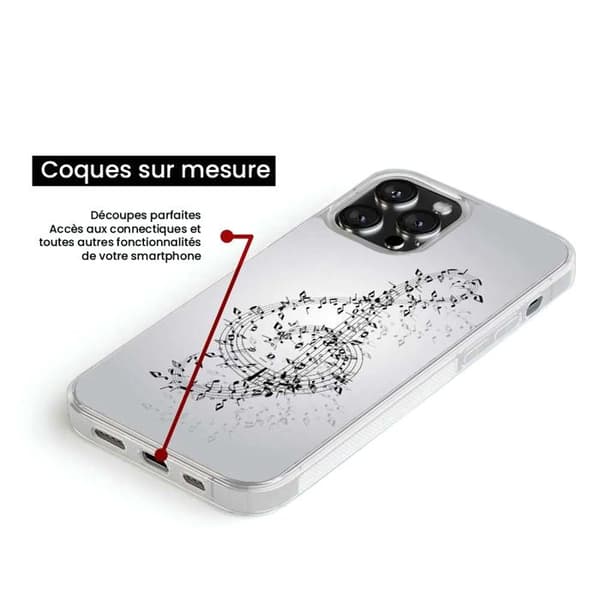 Stöttålig silikonskal med tryck kompatibel med Apple iPhone 13 Pro Valse des notes
