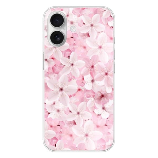 Tryckt silikonfodral som är kompatibelt med Apple iPhone 16 Sakura