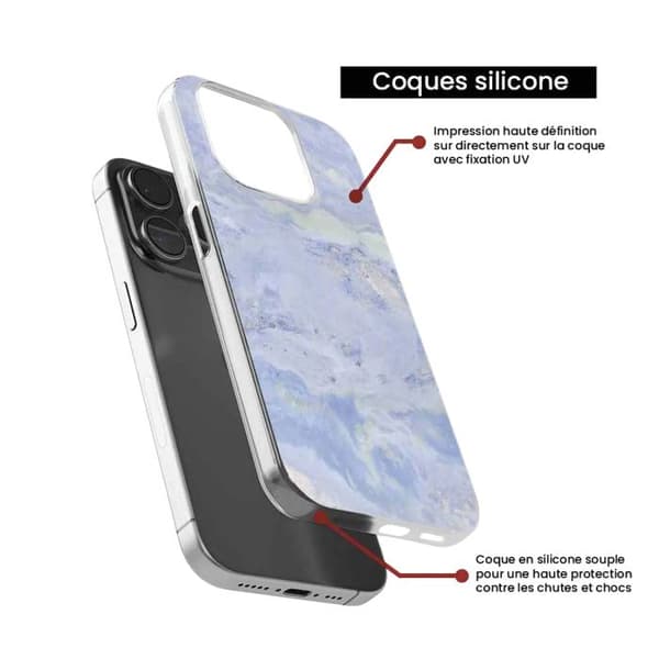 Tryckt silikonfodral som är kompatibelt med Apple iPhone 16 Plus Blue Marble