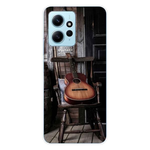 Tryckt silikonfodral som är kompatibelt med Xiaomi Redmi Note 12 4G gitarr