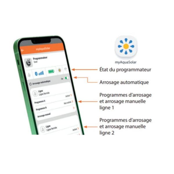 Automatisk bevattningsprogrammerare - CLABER - Tempo myAquaSolar - Bluetooth - Veckoprogrammering - Vit