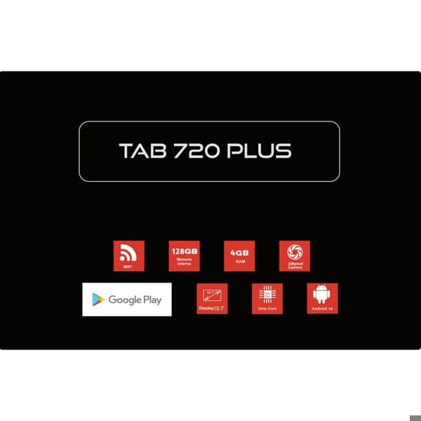 Uusi Majestic TAB 720 PLUS -tabletti 10.1" 128GB 4GB RAM Android 14 Octa-core Musta/Sininen