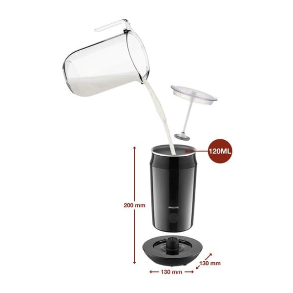Philips CA6500/63 Musta maitovaahdotin