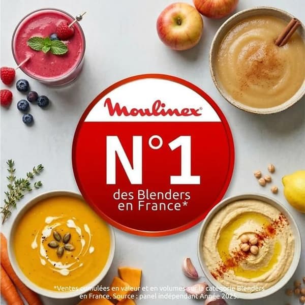 Moulinex Lightmix, bærbar blender, 300 ml, Eucalyptus, LM1C0410