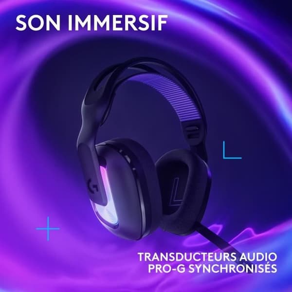 Gaming headset - trådløs - Logitech G - G522 - Lightspeed - Sort