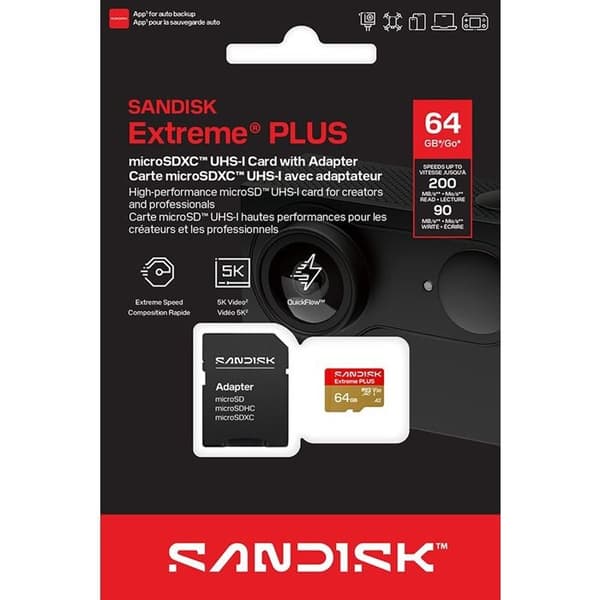 Sandisk Extreme® Plus 64 GB UHS-I micro SD-kort