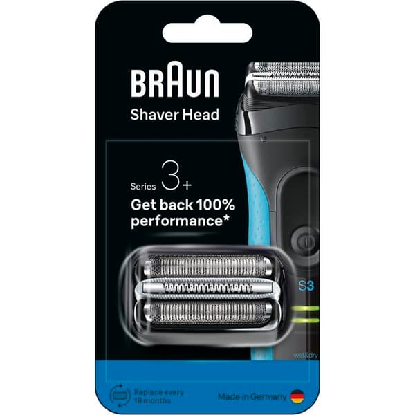 BRAUN Series 3+ - 2 ritilää - MicroComb - 100 % valmistettu Saksassa