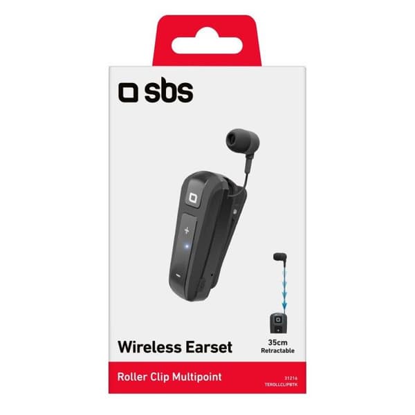 In-ear headset - SBS - TEROLLCLIPBTK - Bluetooth - Trådløs - Sort