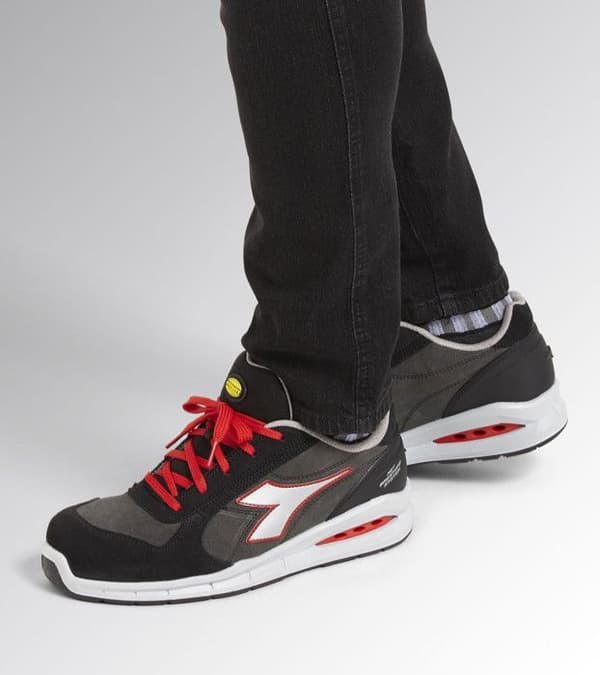 Säkerhetsskor - DIADORA - RUN NET AIRBOX LOW S3 SRC - Läder - Grå/Röd - Andningsbara